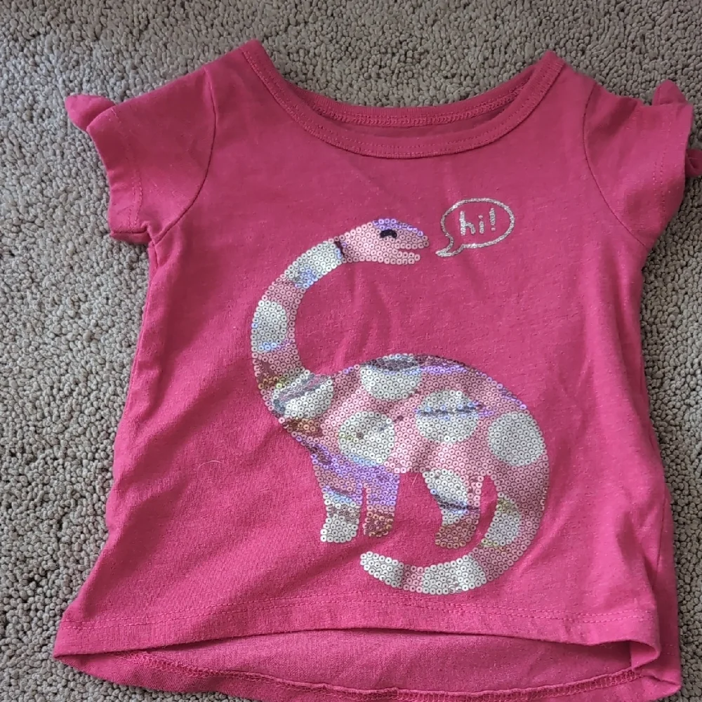 Carter's Pink Short Sleeve Tee with Dinosaur Design